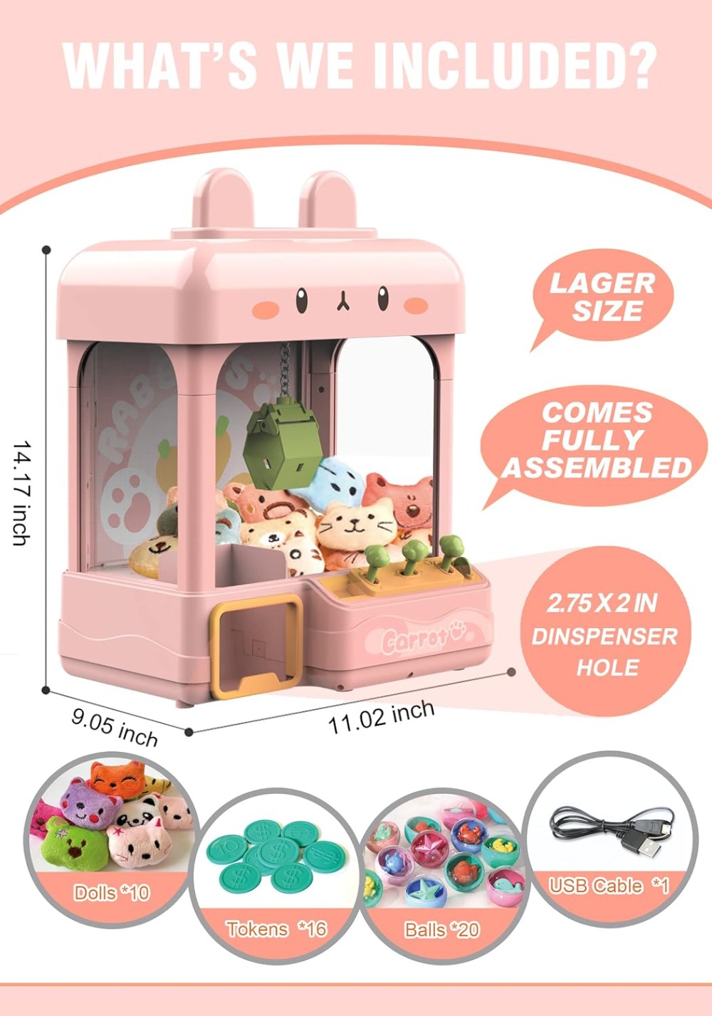 Large Claw Machine with Prizes - Arcade Prize Vending Machine บทวิจารณ์และราคา